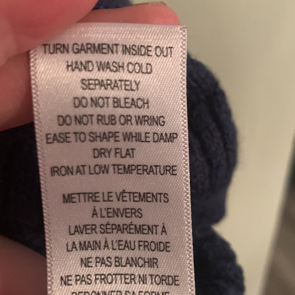 Navy turtleneck long sleeved sweater - Picture 3 of 3